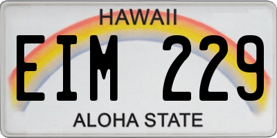 HI license plate EIM229