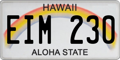 HI license plate EIM230