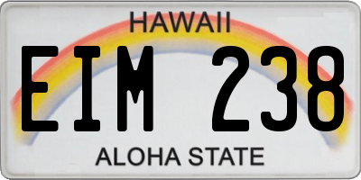 HI license plate EIM238
