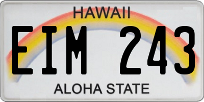 HI license plate EIM243