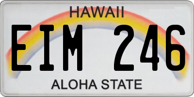HI license plate EIM246