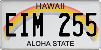 HI license plate EIM255