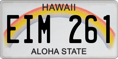 HI license plate EIM261