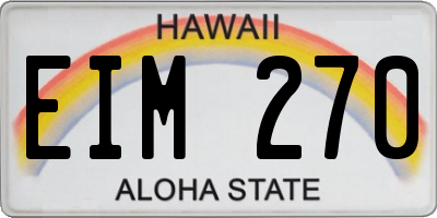 HI license plate EIM270