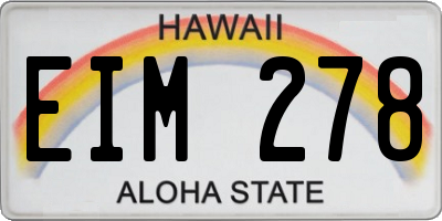 HI license plate EIM278