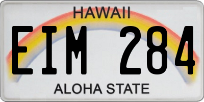 HI license plate EIM284