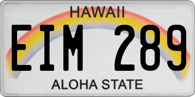 HI license plate EIM289