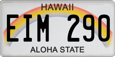 HI license plate EIM290