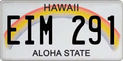 HI license plate EIM291