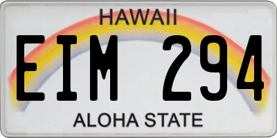 HI license plate EIM294