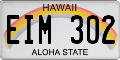 HI license plate EIM302