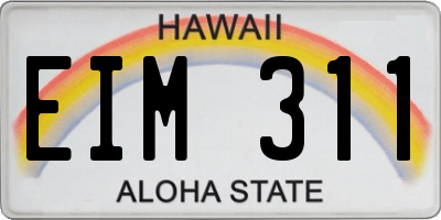 HI license plate EIM311