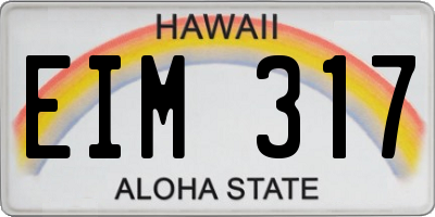 HI license plate EIM317