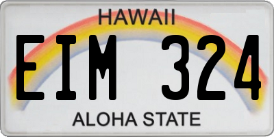 HI license plate EIM324