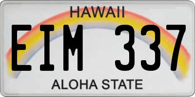 HI license plate EIM337