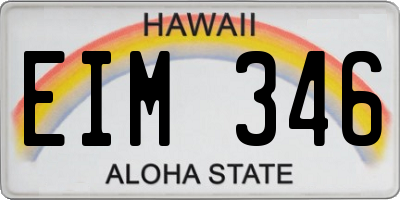 HI license plate EIM346