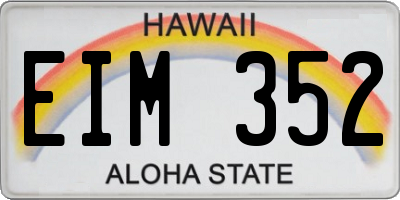HI license plate EIM352