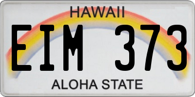 HI license plate EIM373