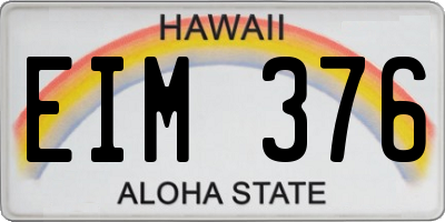 HI license plate EIM376