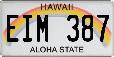 HI license plate EIM387