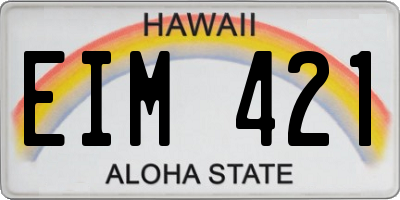 HI license plate EIM421