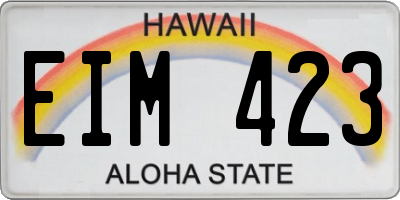 HI license plate EIM423