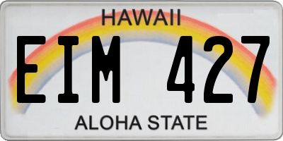 HI license plate EIM427