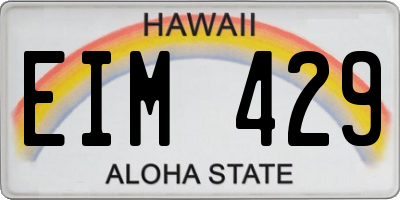 HI license plate EIM429