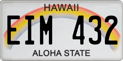 HI license plate EIM432