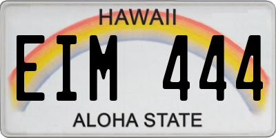 HI license plate EIM444