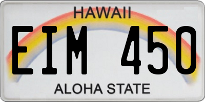 HI license plate EIM450