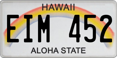 HI license plate EIM452