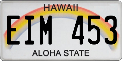 HI license plate EIM453