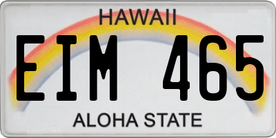 HI license plate EIM465