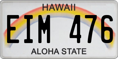 HI license plate EIM476