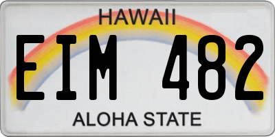 HI license plate EIM482