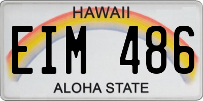 HI license plate EIM486