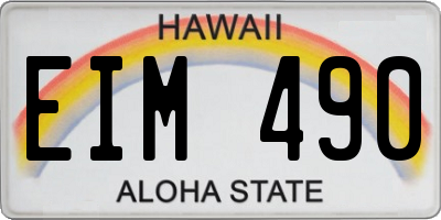 HI license plate EIM490