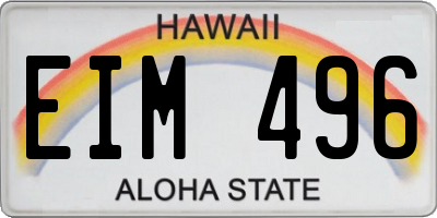 HI license plate EIM496