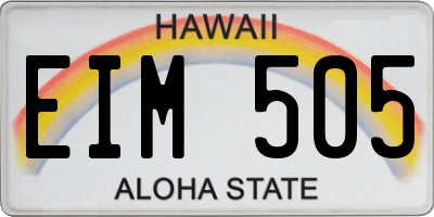 HI license plate EIM505