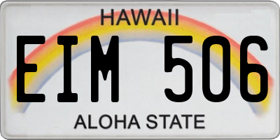 HI license plate EIM506