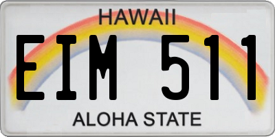 HI license plate EIM511