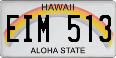 HI license plate EIM513