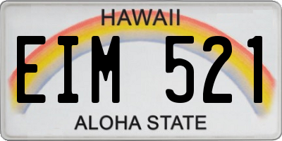 HI license plate EIM521