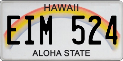 HI license plate EIM524