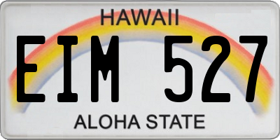 HI license plate EIM527