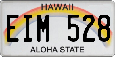 HI license plate EIM528