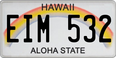 HI license plate EIM532