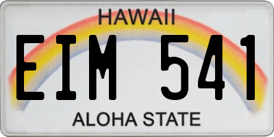 HI license plate EIM541