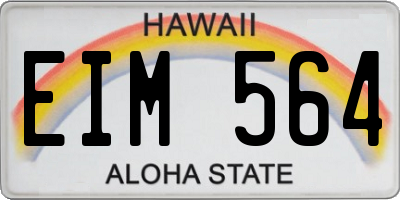 HI license plate EIM564